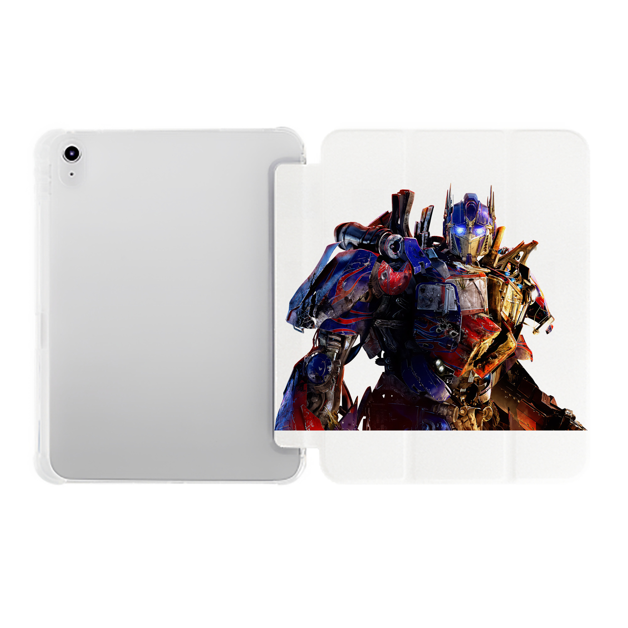 （画像用） Transformers トランスフォーマー IPad ケース ペン収納付き 三つ折りスタンド PUレザー×シリコン 対応機種9.5/10.5/10.9インチ